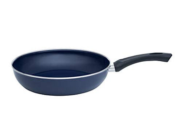 Riess, 0050-012, Omas Emaillepfanne 18, CLASSIC - EMAILLEPFANNEN, Durchmesser 18 cm, Höhe 4 cm, Inhalt 0.6 Liter, Emaille, blau mit schwarzem Kunststoffgriff, Bratpfanne, Induktion im Sale